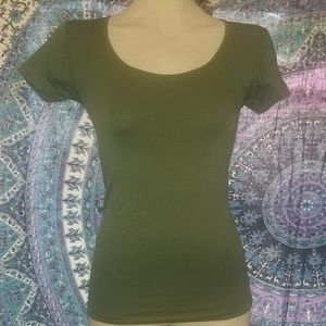 Olive green spandex top